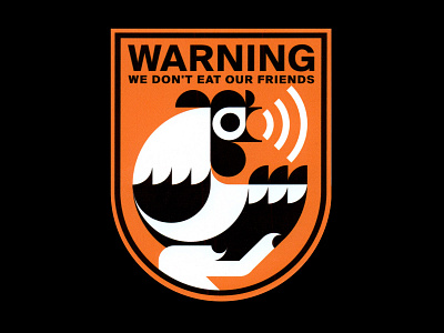 Warning VIII artwork chicken emblem govegan graphicdesign illustration illustration art logo logomark modernart modernism sticker stickerart symbol symbolism vector vector illustration vectorart vegan warning