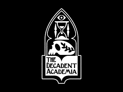The Decadent Academia academia books brandmark darkacademia darkart graphicdesign illustration logomark marks modernism sign skull skull art symbol vectorart