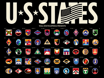 U.S.States I Wall Encyclopedia artwork brandmark character design graphic design illustration illustrator logo logo design logomark logos mark minimal minimalism sign symbol travel united states us states usa