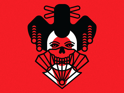 Geisha artwork design geisha illustration japanese sign skull symbol