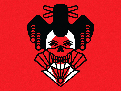 Geisha artwork design geisha illustration japanese sign skull symbol