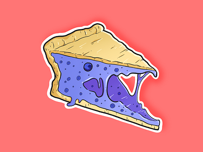 Hungry Blueberry Pie digital art graphic design illustrator ipadpro photoshop pie procreate sticker