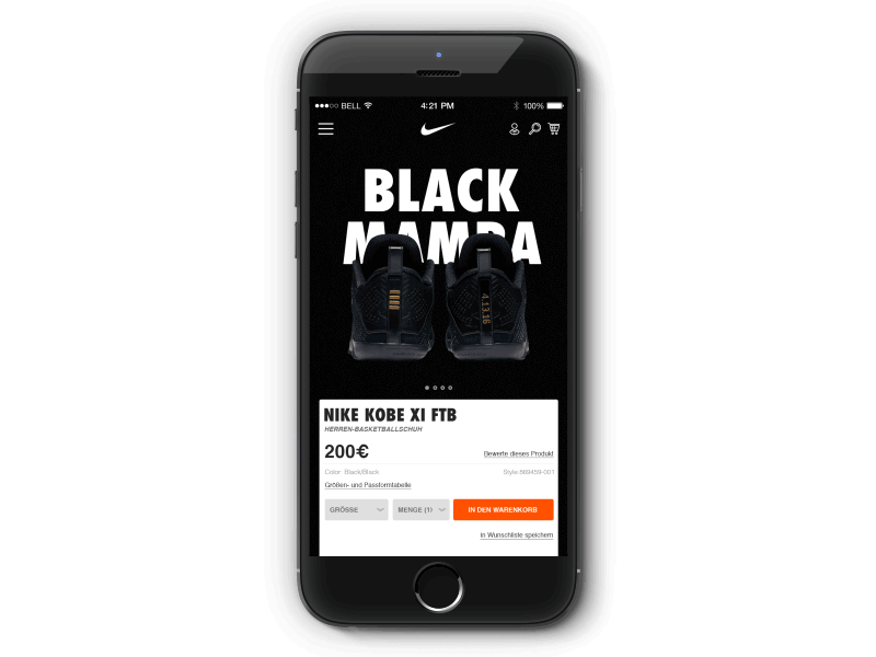 Nike Mobile Shop Ui Concept adobe ux ui type sketch shop nike modern interface flat clean