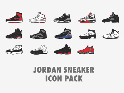 Jordan Icons Dribbbleshot basketball flat free freebie icon icons jordan line munich nike sneaker