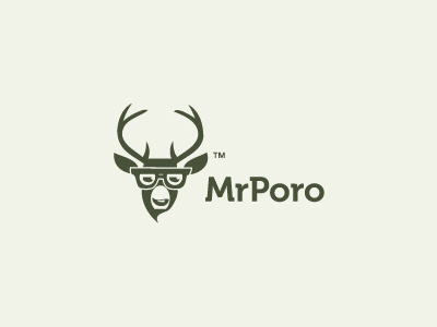 Mr Poro blog deer developer glasses green logo smart web