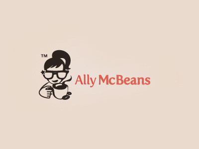 Ally McBeans beans brown coffee cream cup girl glasses pink smart