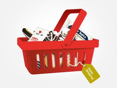 Tecomm Shopping Cart cart ecommerce products red shopping tag