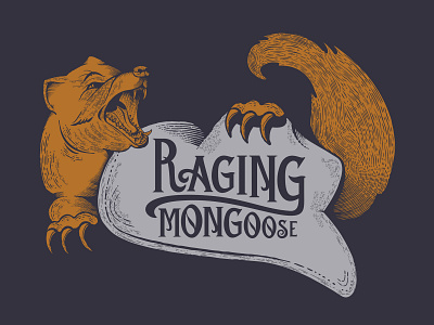 Raging Mongoose Brewing Company Concept branding design illustration logo vector