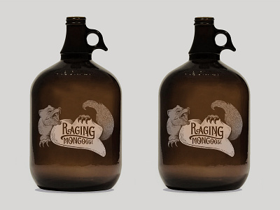 Raging Mongoose Growler Mockup branding brewery brewing concept design growler illustration logo typography vector