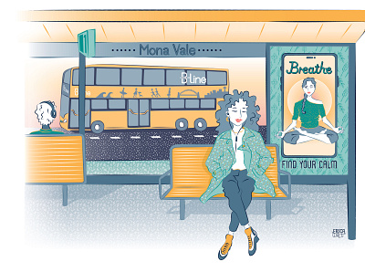 Mindful Commute design illustration pattern design