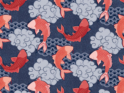 Lucky Koi design illustration pattern design vector