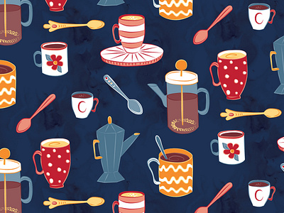 Morning Brew illustration pattern design vector