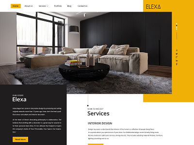 Interior Website Home Screen design ui ux web