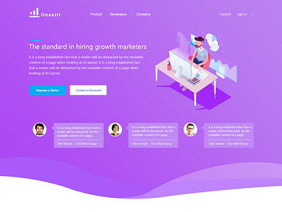 Website Header Design character clean ui creative design design gradiant gradient design illustraion illustration art inspiration ui ux website website design