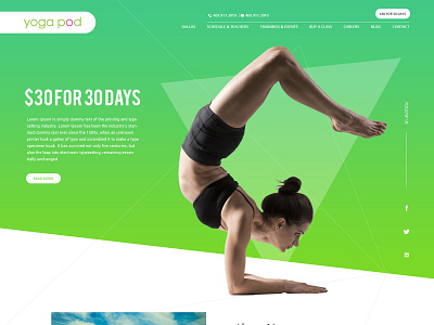 Yoga Pod header header design ui ux website design website template yoga website