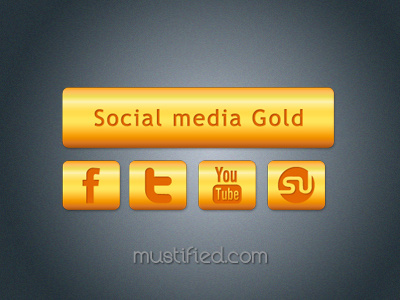 Social media gold icons shikeb mustified dribbble