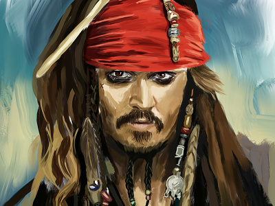 Pirate Lord of the Caribbean digital art digital painting finger painting hollywood johny depp movies pakistan portrait smartphone art