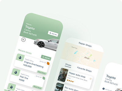 Car Maintenance Mobile App 2020 adobexd branding car color palette colors covid design mobile ui mobileappdesign photoshop typography ux