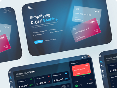 Leonas Bank Finance Dashboard Dark theme branding color palette dark theme design fintech illustration logo typography ui ux