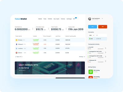 Crypto Trading Platform adobexd branding color palette crypto design illustration photoshop typography ui ux