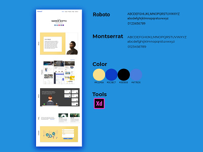 Designer Portfolio Page adobexd branding color palette design desktop mobileappdesign photoshop portfolio