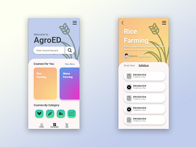 AgroED adobexd aid design desktop education illustration mobile design mobile ui mobileappdesign photoshop typography ux