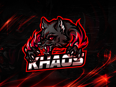 Angry wolf esport logo, mascot