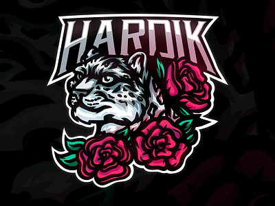 Snow leopard esports logo, mascot