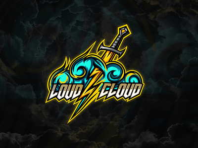 Lightning sword esports logo, mascot