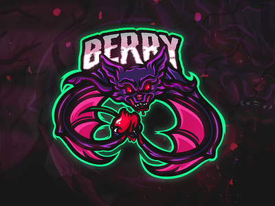 Bat with cherry esports logo, mascot