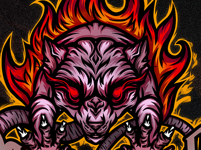 Angry attacking rat on fire artwork branding design esport esport logo fire illustration logo logotype mascot logo rat