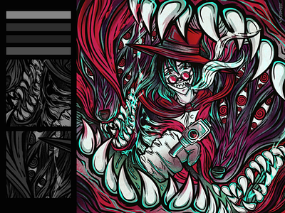 Hellsing Alucard illustration alucard anime art artwork devil gun hellsing illustration man monster vampire