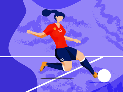 Women's World Cup - The Striker drawing illustration soccer sports design women empowerment women in illustration