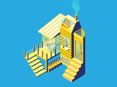 Chill House Isometric Illustration