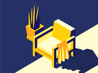 Relaxing Chair Isometric Illustration