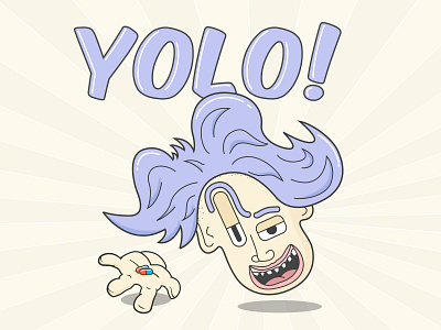 YOLO! bold color bold lines creep drugs fomo illustration pastel color pills purple vector yolo