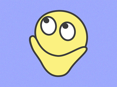 The Thinker bold lines emoji face hmmm icon design illustration thinking vector vector illustration yellow