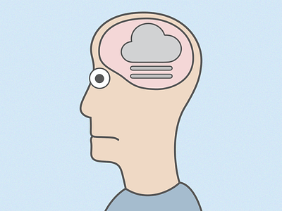 Brain Fog 🧠💭😐 bold lines characters illustration illustrator mental health mental health awareness pastels simplicity vector