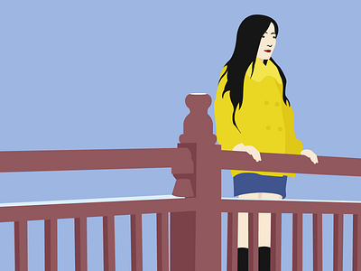 Bridge Lu adobe illustrator beijing bridge chinese coat design girl illustration illustrator vector illustration winter yellow