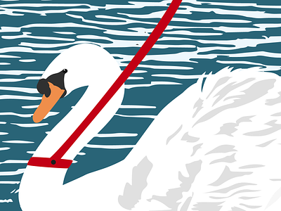 Swan Walk concept art conceptual conceptual illustration editorial illustration illustration lake river swan vector art walking
