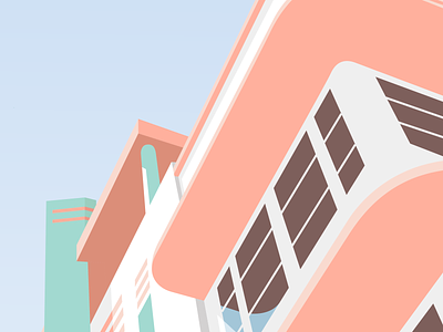 Miami architectural architecture illustration holiday illustration illustrator miami pastel simplistic sunny vector