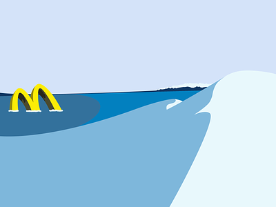 A Sign of Things to Come arctic cold conceptual editorial illustration global warming ice illustration mcdonalds simplicity vector