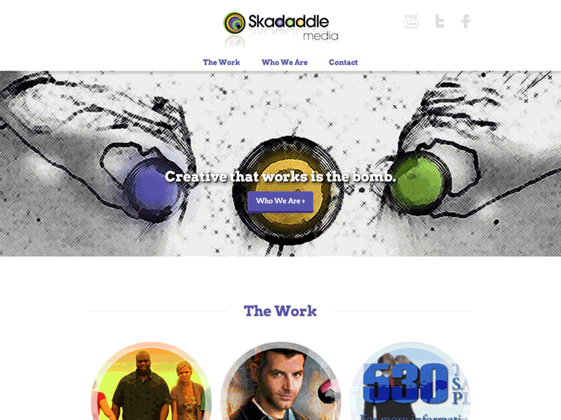 Skadaddle Media [GIF] agency flat gif landing page one page single page website singlepage web design website white