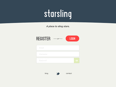 Starsling Register flat design forms login register signup user interface