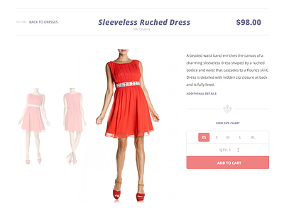 Product Page add to cart dress ecommerce open sans product page quantity size picker ui user interface
