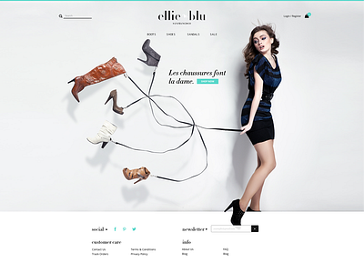 Ellie Blu Homepage brand ecommerce fashion landing page shoes visual design website
