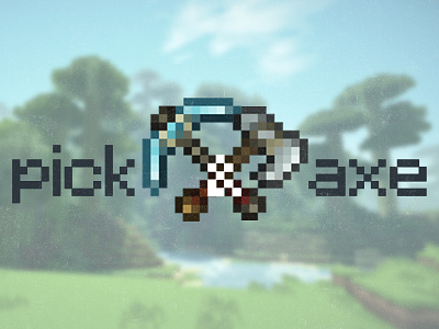 Pick & Axe Logo 8bit logo minecraft pixel