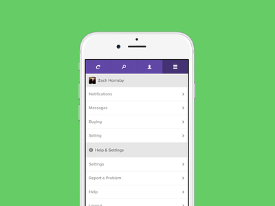 CompleteSet Mobile Menu flat minimal mobile mobile menu mobile navigation simple web app