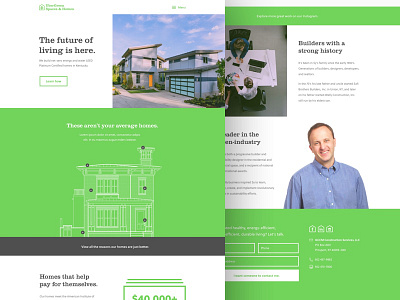 UberGreen Spaces & Homes branding clean eco flat green house minimal simple web design
