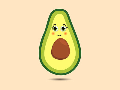 Cute avocado. cartoon concept cute avocado design flat icon illustration kawaii logo organic romantic vector